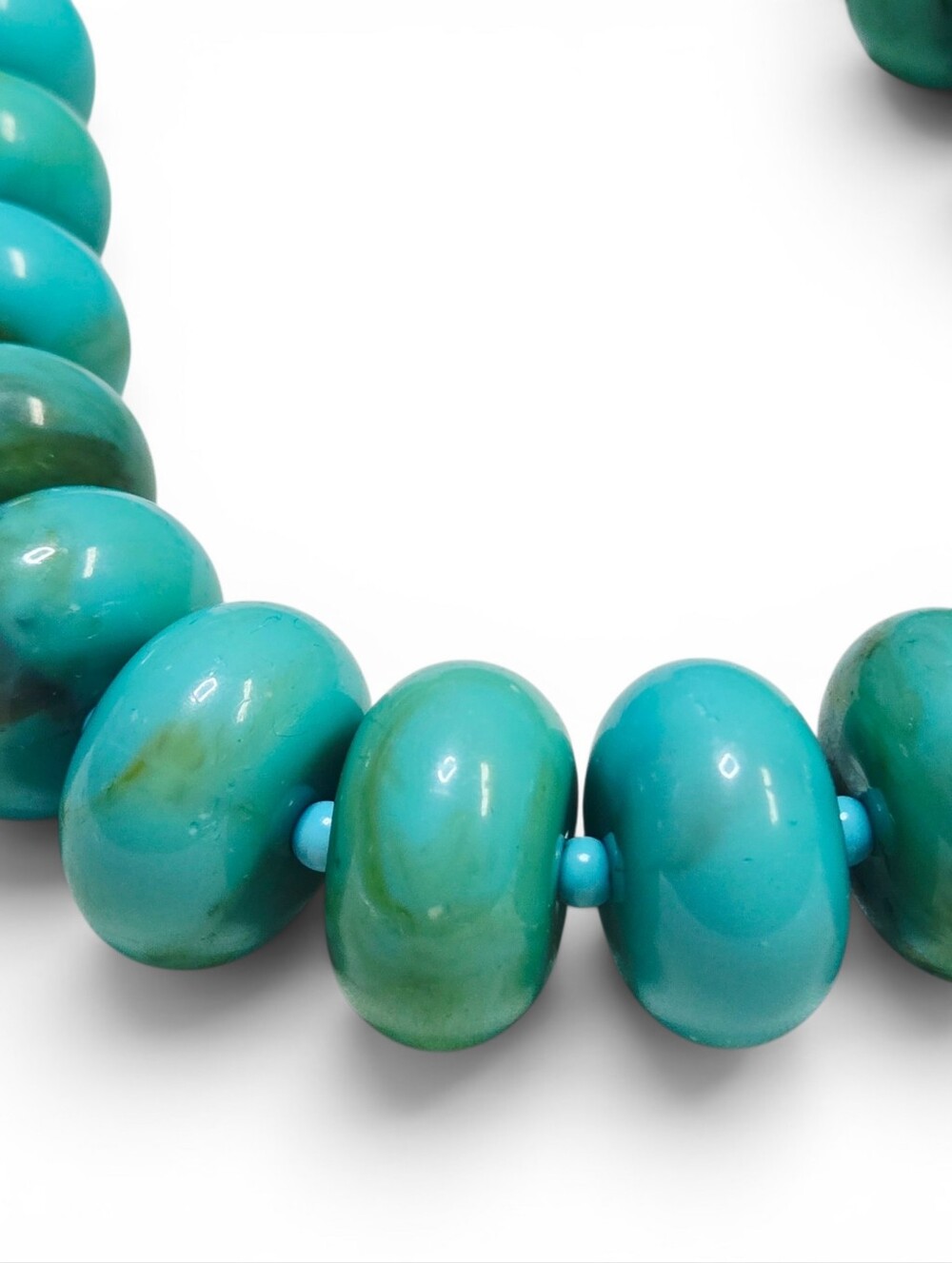 MAYAMAR Turquoise Color Necklace With Turquoise Gemstone Spacer Beads NEW - Picture 2 of 7